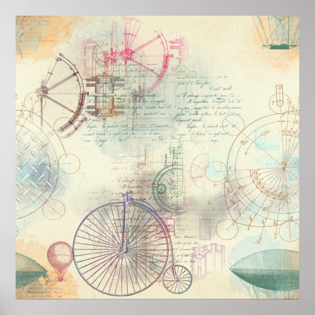 Victorian Steampunk | Feminine Soft Pastel Poster (Front)