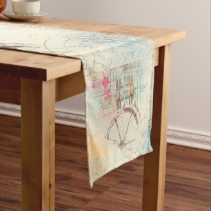 Victorian Steampunk   Feminine Soft Pastel Short Table Runner