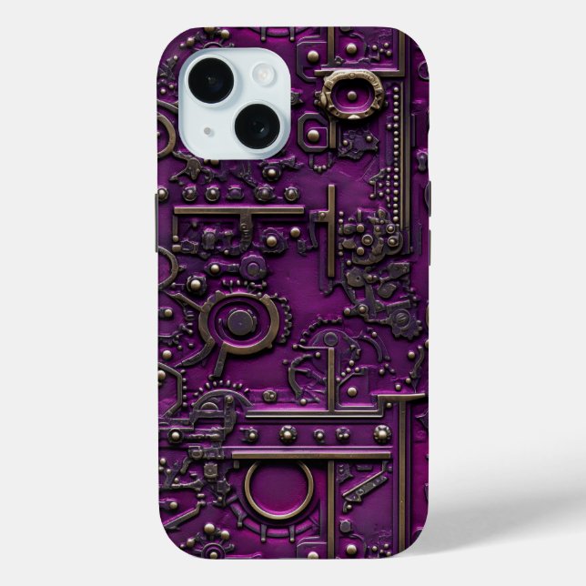 Victorian Steampunk Gear Amethyst Purple Case-Mate iPhone Case (Back)