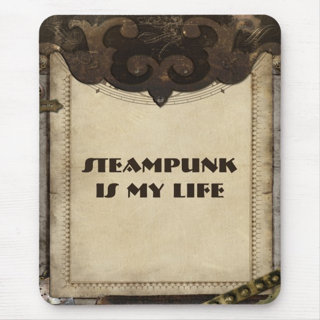 Victorian Steampunk Leather Like Mousepad (Front)