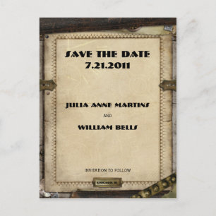 Victorian Steampunk Save the Date Postcards