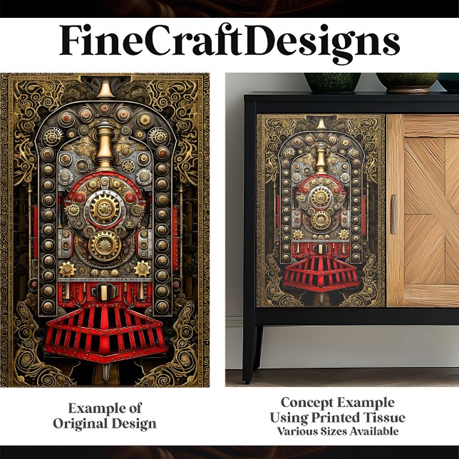 Victorian Steampunk Train Engine G8 Decoupage  Tissue Paper (Creator Uploaded)