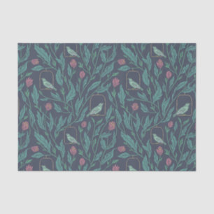 Victorian Steampunk Vintage Bird in Garden Tissue Paper