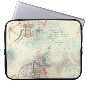 Victorian Steampunk Watercolor Grunge Pastel Laptop Sleeve