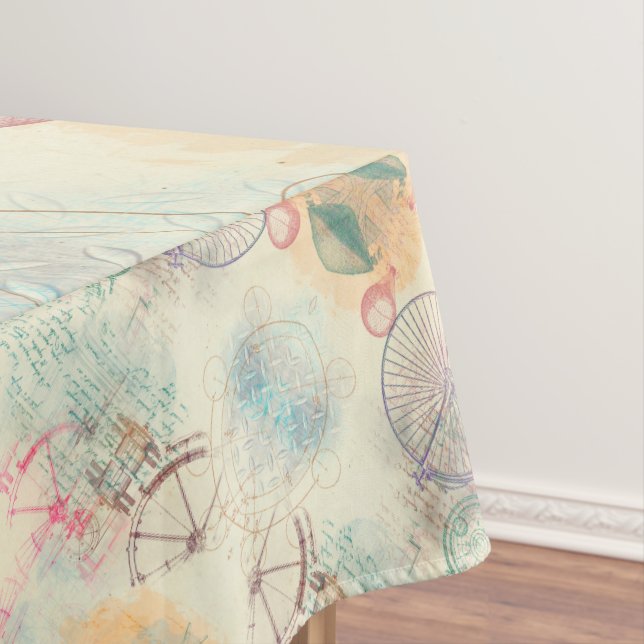 Victorian Steampunk | Watercolor Grunge Pastel Tablecloth (In Situ)