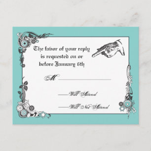 Victorian Steampunk Wedding RSVP Card