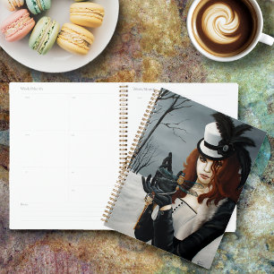 Victorian Steampunk Winter Dragonfly Key Gothic Planner