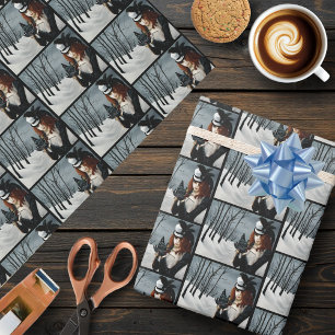 Victorian Steampunk Winter Dragonfly Key Gothic Wrapping Paper
