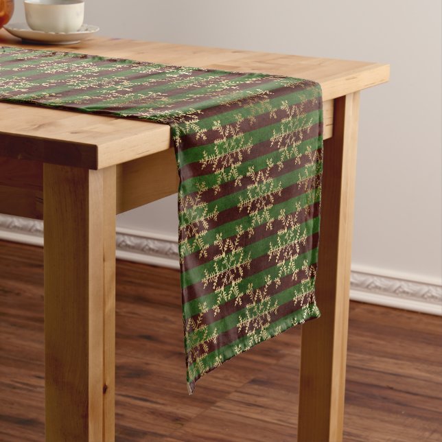 Victorian Stripes and Snowflakes   Short Table Runner (In Situ)