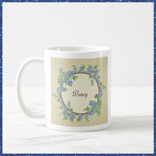 Victorian Style Blue Flower Wreath Coffee Mug (Creator Uploaded)