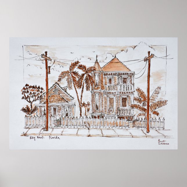 Victorian Style Conch Houses | Key West, Florida Poster (Front)