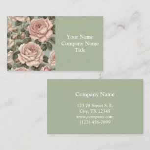 Victorian Style Country Garden Rose Print Business Card