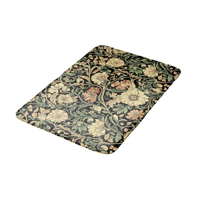 Victorian-style floral pattern  bath mat (Angled)