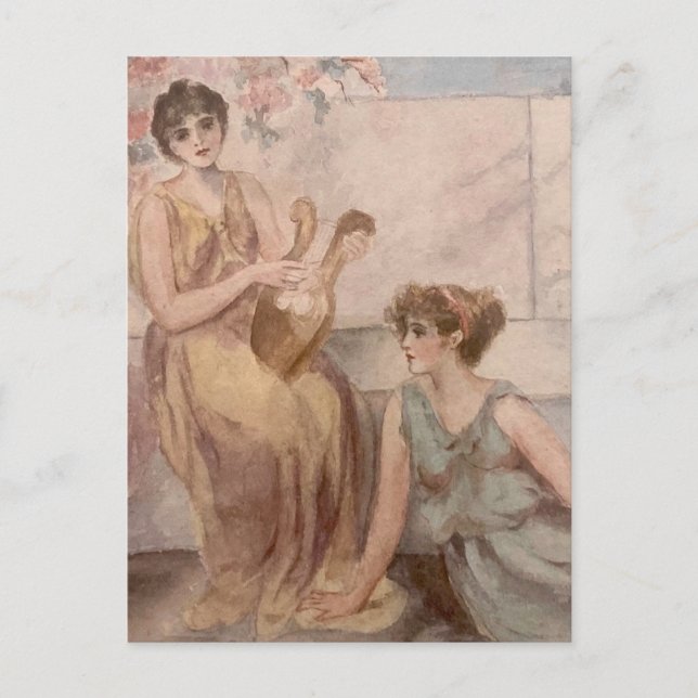 Victorian Style Ladies Thoughtful Postcard (Front)