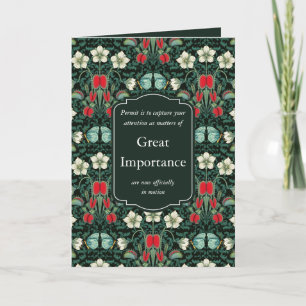 Victorian Style Venus Flytrap  & Butterfly Custom Card