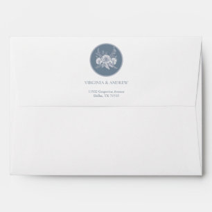 Victorian-style Wedding in Blue with White Flowers Envelope