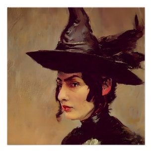 Victorian Style Young Witch Poster