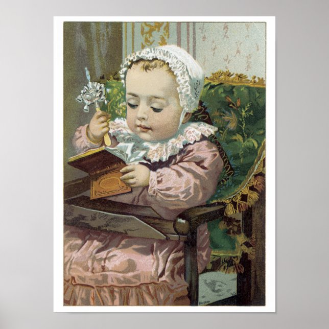 Victorian Sweet Precious Baby Art Print Poster (Front)