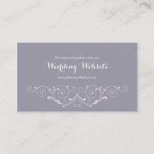 Victorian Swirls Grey Vintage Wedding Website Enclosure Card