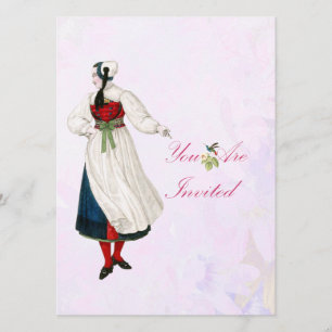 Victorian Swiss Woman Invitation