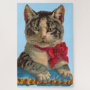 Victorian tabby cat jigsaw puzzle