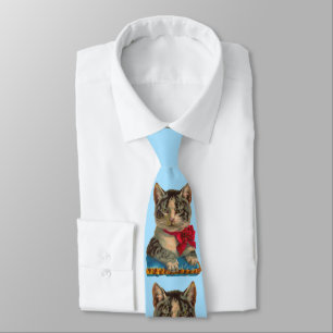 Victorian tabby cat tie