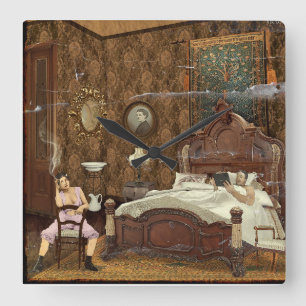 Victorian Tablet Square Wall Clock