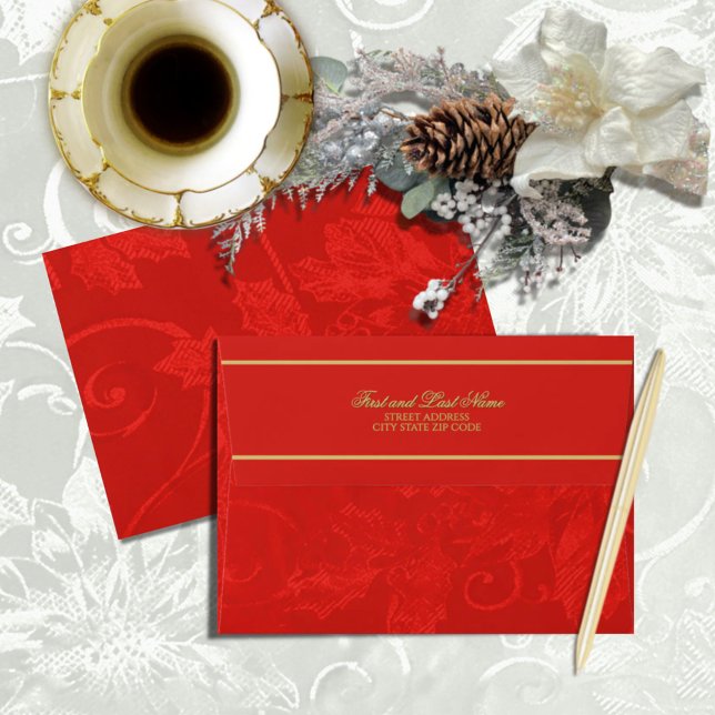 Victorian Tapestry Holly Berry Christmas Envelope (Creator Uploaded)