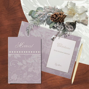 Victorian Tapestry Mauve Folded Greeting Card