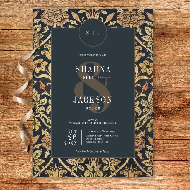 Victorian Tapestry William Morris Floral Wedding Invitation (Victorian Tapestry William Morris Floral Wedding Invitation)