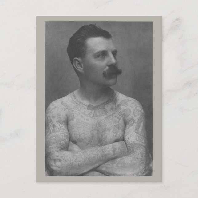 Victorian Tattoo Man Postcard (Front)