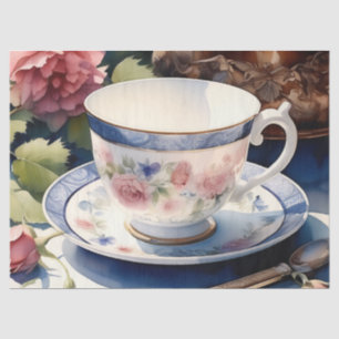 Victorian Tea and Saucer Decoupage Tissue Paper