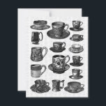 Victorian Tea Party Invitation<br><div class="desc">Created from Victorian tea cup illustrations. Customise it with your own text.</div>