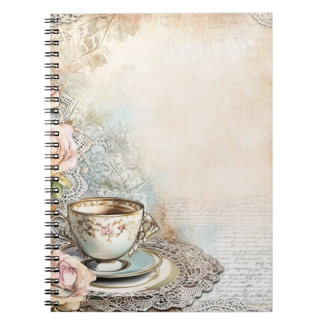Victorian Tea Party Spiral Photo Notebook (Front)