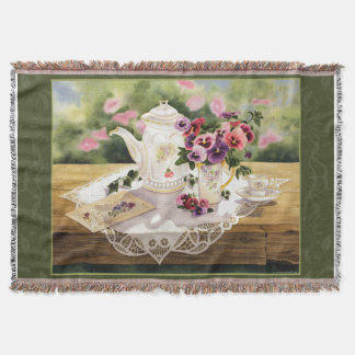 Victorian Tea Throw Blanket