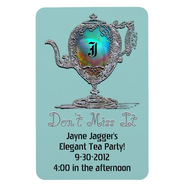 Victorian Teapot Party Magnet (Vertical)