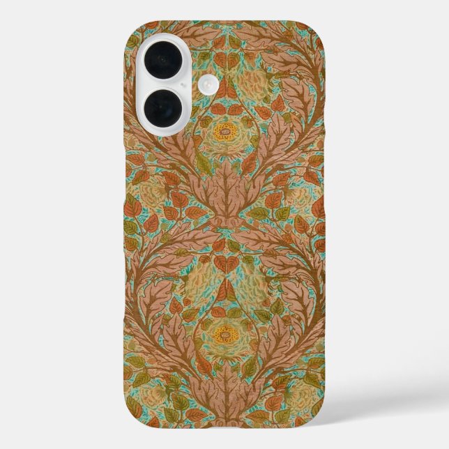 Victorian Terracotta Rose and Leaf Botanical Print Case-Mate iPhone Case (Back)