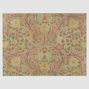 Victorian Terracotta Rose and Leaf Botanical Print Tissue Paper