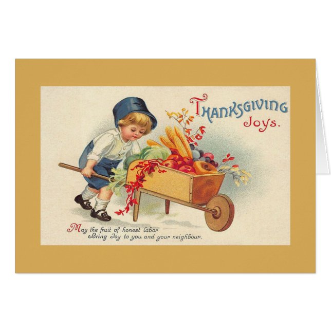 Victorian Thanksgiving Greeting Card (Front Horizontal)