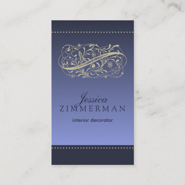 Victorian Thistle Blue Business Card (Front)