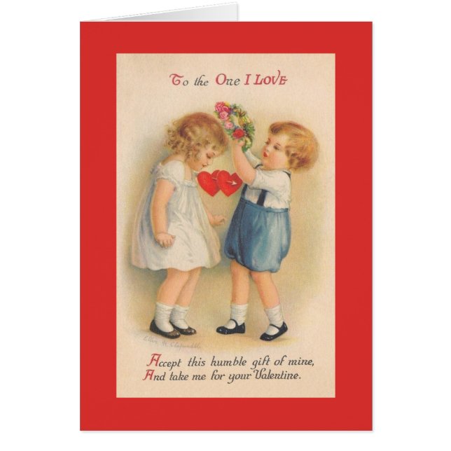 Victorian To The One I Love Valentine Card (Front)