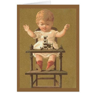 Victorian Toddler in High Chair Card