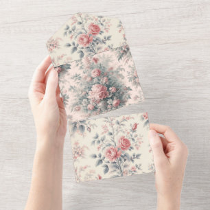 Victorian Toile French pink Floral All In One Invitation