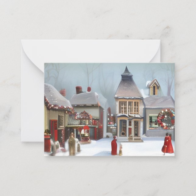 Victorian Town at Christmas Card (Front)