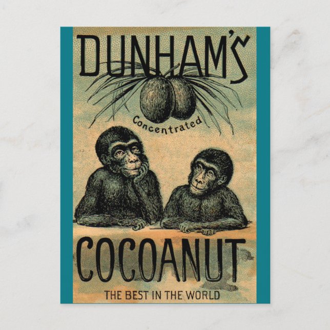 Victorian trade card: Dunham’s Cocoanut Postcard (Front)