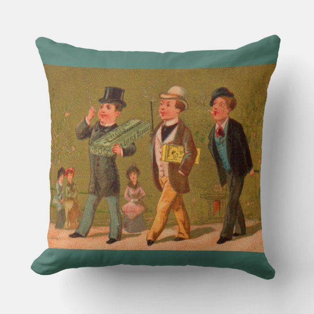 Victorian trade card Little Beauties cigarets Cushion (Front)