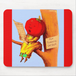 Victorian trade card tomato head woman mouse pad