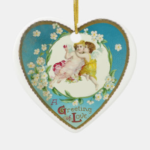 Victorian Valentine A Greeting Of Love Ceramic Tree Decoration