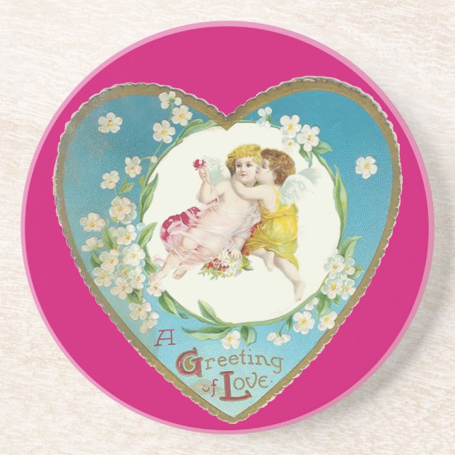 Victorian Valentine A Greeting Of Love Coaster (Front)
