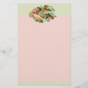 Victorian Valentine Bird and rose Stationery